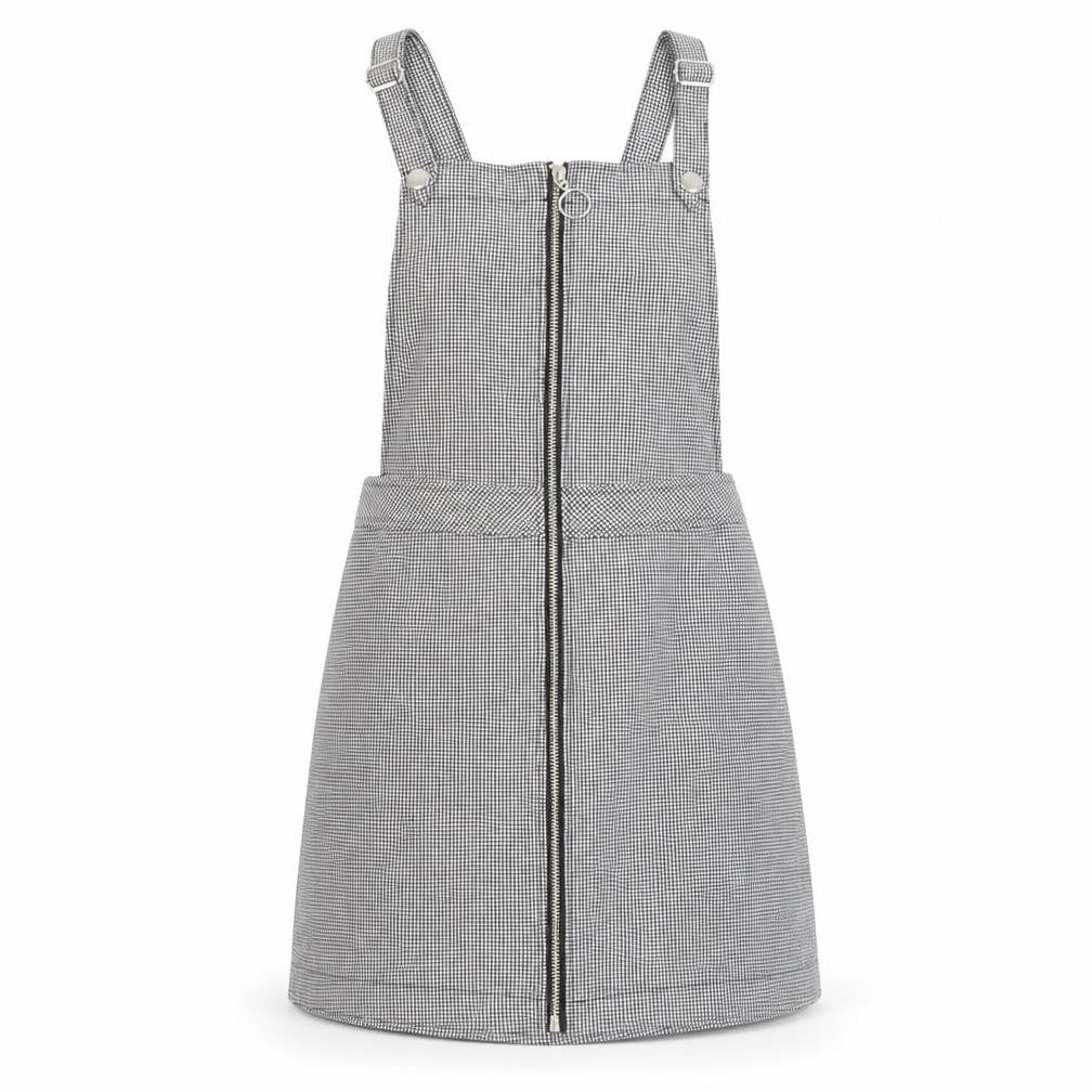 Divided by H&M Womens Grey Houndstooth  Pinafore/Dungaree Dress  Size 6