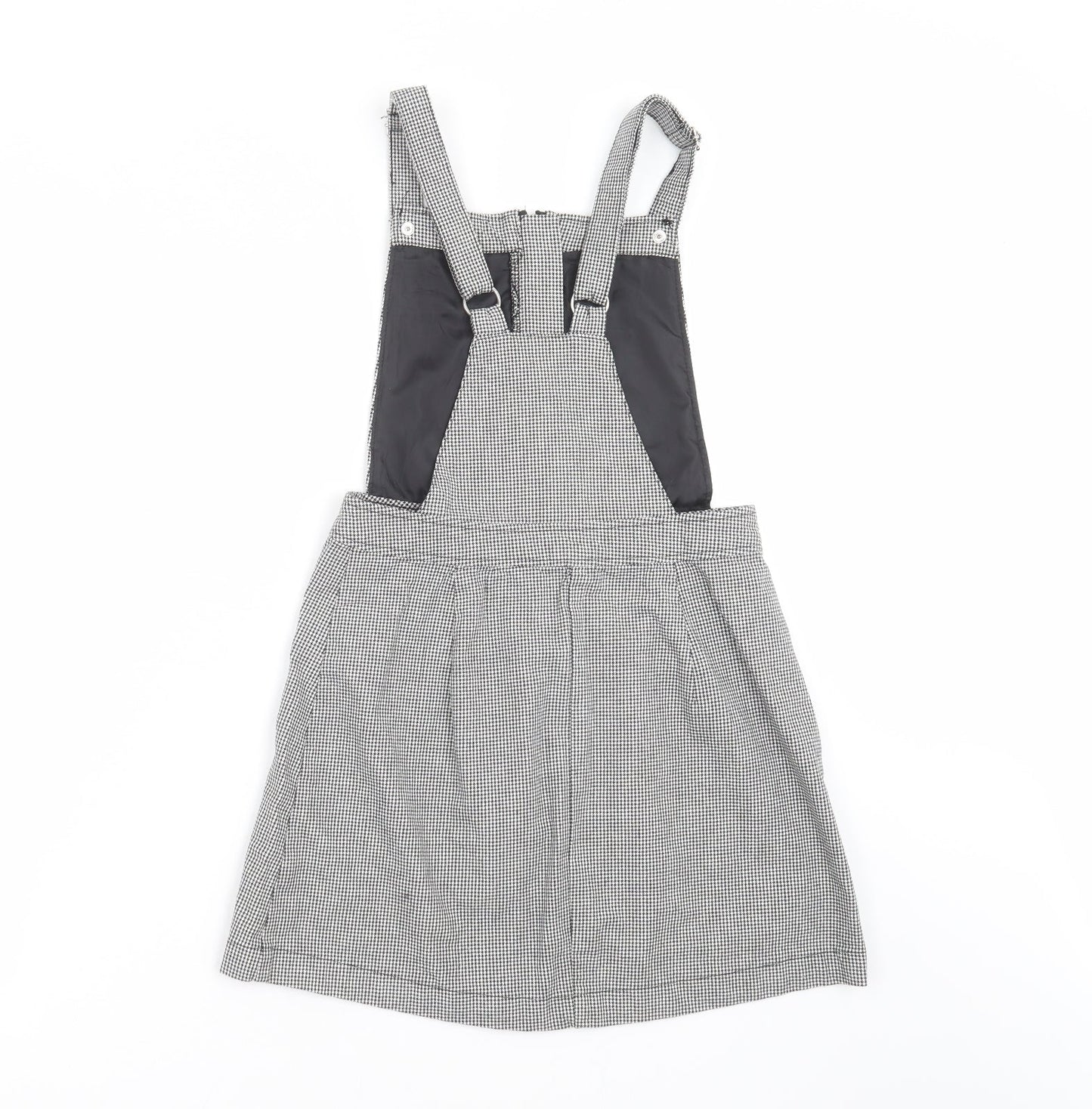 Divided by H&M Womens Grey Houndstooth  Pinafore/Dungaree Dress  Size 6