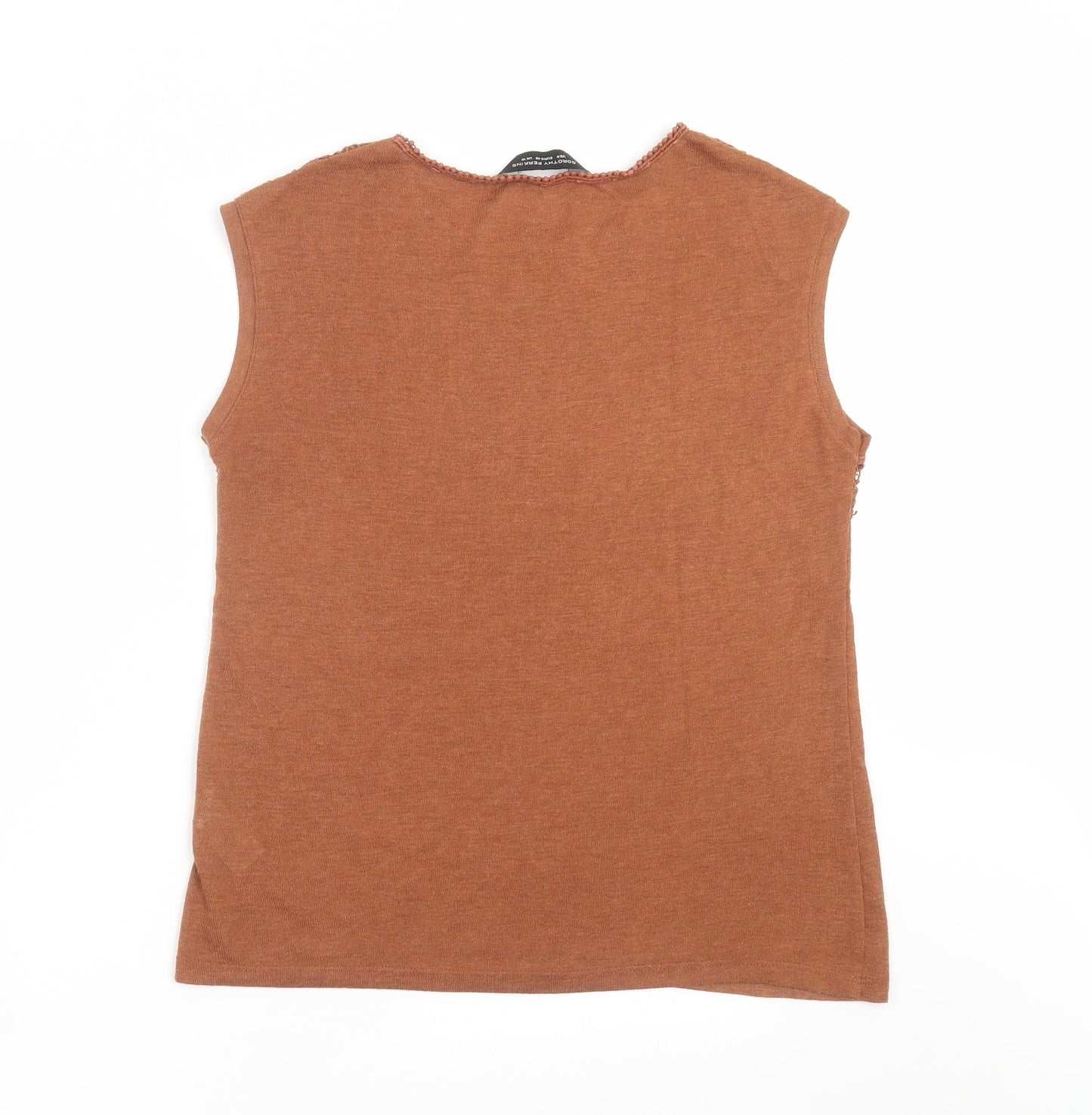 Dorothy Perkins Womens Brown  Knit Pullover Jumper Size 12  - crochet detail