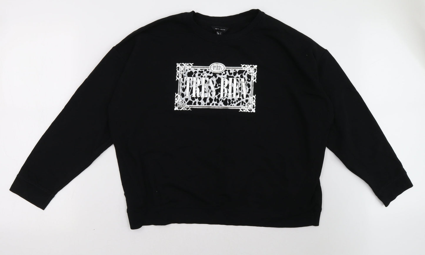 New Look Womens Black   Pullover Sweatshirt Size L