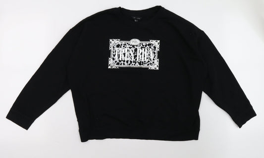 New Look Womens Black   Pullover Sweatshirt Size L