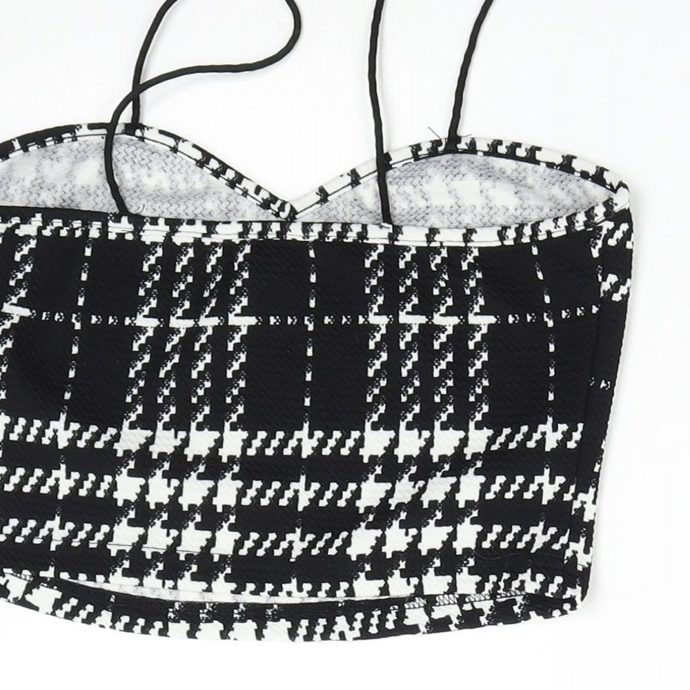 SheIn Womens Black Geometric  Cropped Tank Size XS