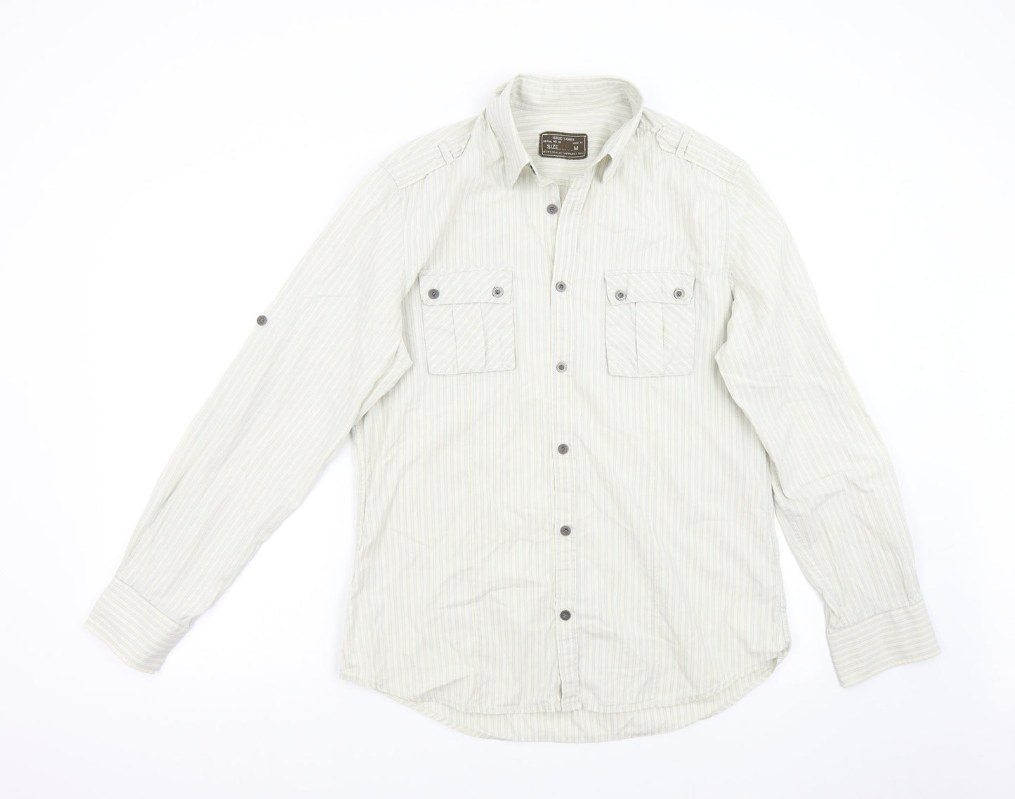 NEXT Mens Multicoloured Striped   Button-Up Size M