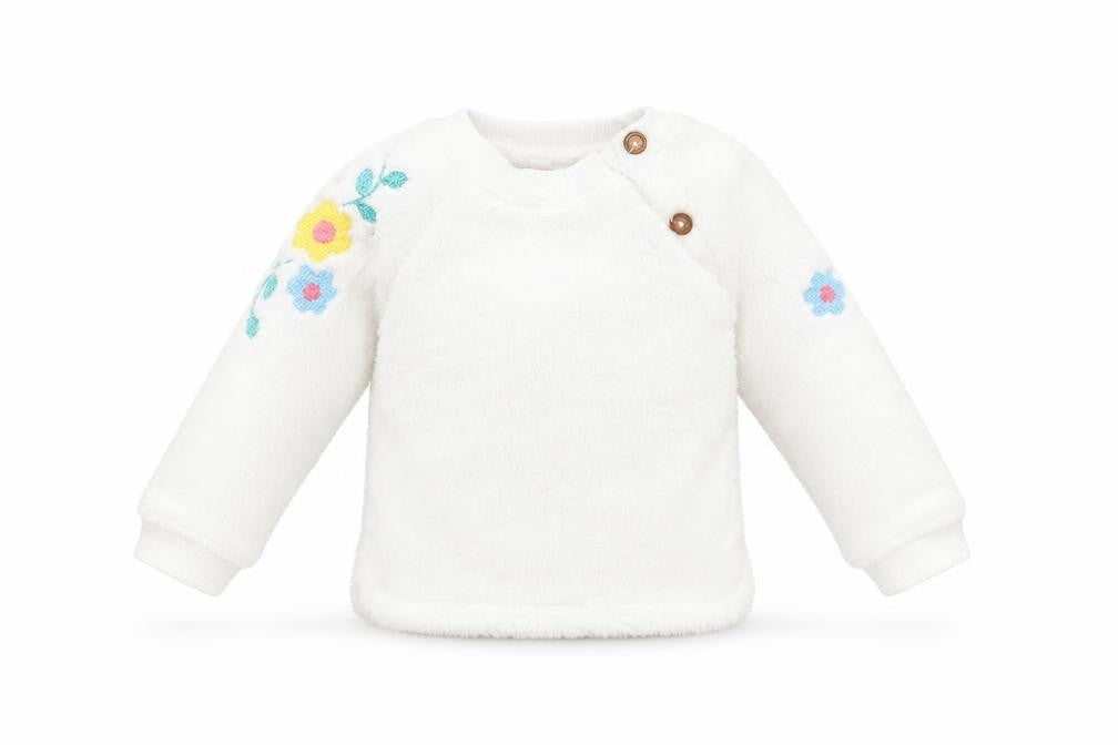 M&Co Baby White  Fleece Pullover Jumper Size 9-12 Months