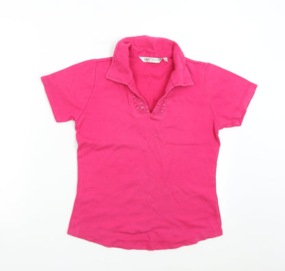EWM Womens Pink   Basic Polo Size S