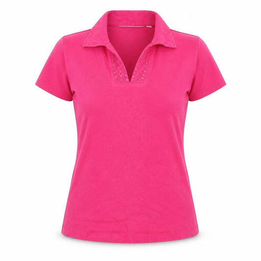 EWM Womens Pink   Basic Polo Size S