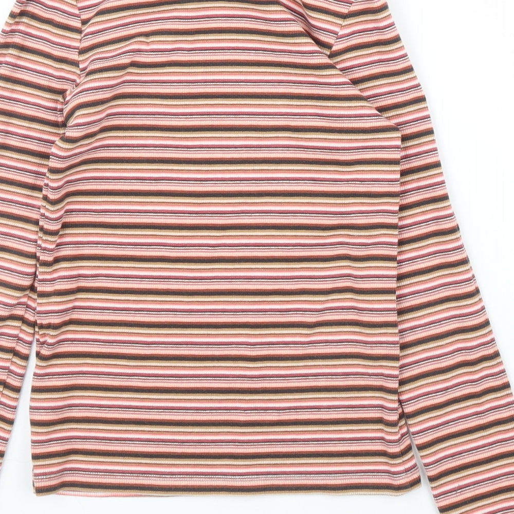 NEXT Girls Pink Striped  Basic T-Shirt Size 10 Years