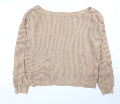 Missguided Womens Beige   Pullover Jumper Size L