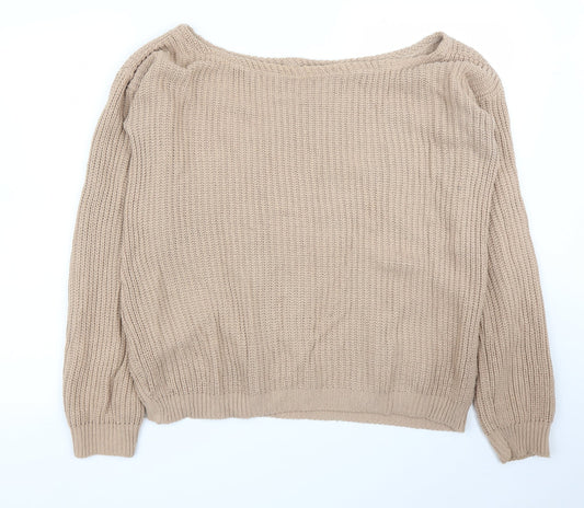 Missguided Womens Beige   Pullover Jumper Size L