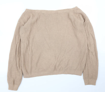 Missguided Womens Beige   Pullover Jumper Size L