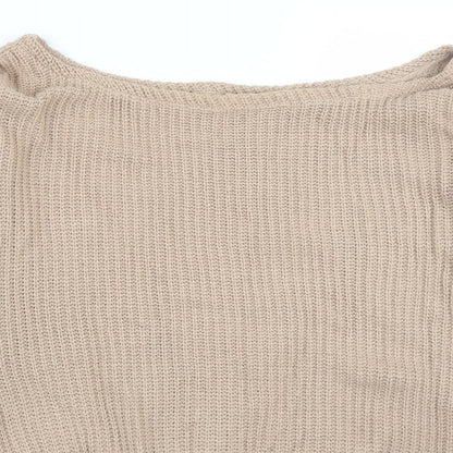 Missguided Womens Beige   Pullover Jumper Size L