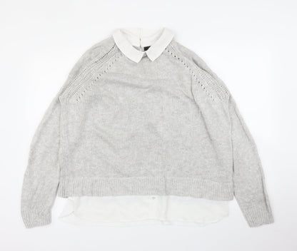 M&Co Womens Grey   Pullover Jumper Size 16