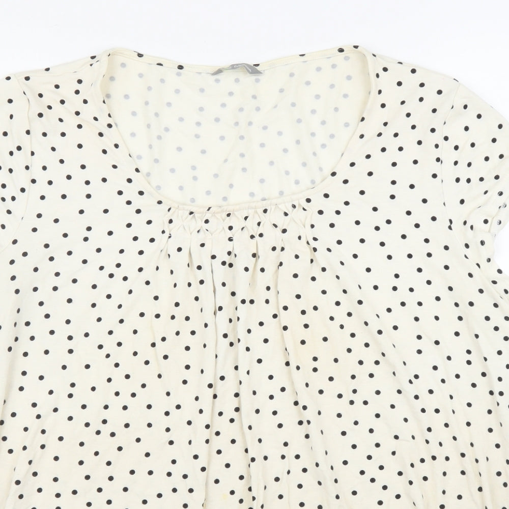 m&s Womens Beige Polka Dot  Basic Blouse Size M