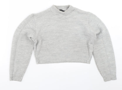 PRETTYLITTLETHING Womens Grey   Pullover Jumper Size 16