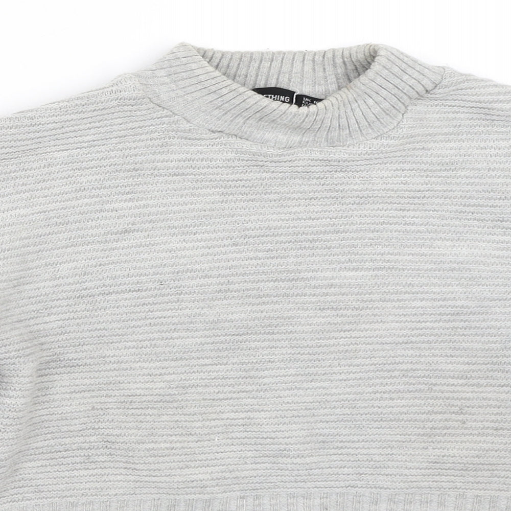 PRETTYLITTLETHING Womens Grey   Pullover Jumper Size 16