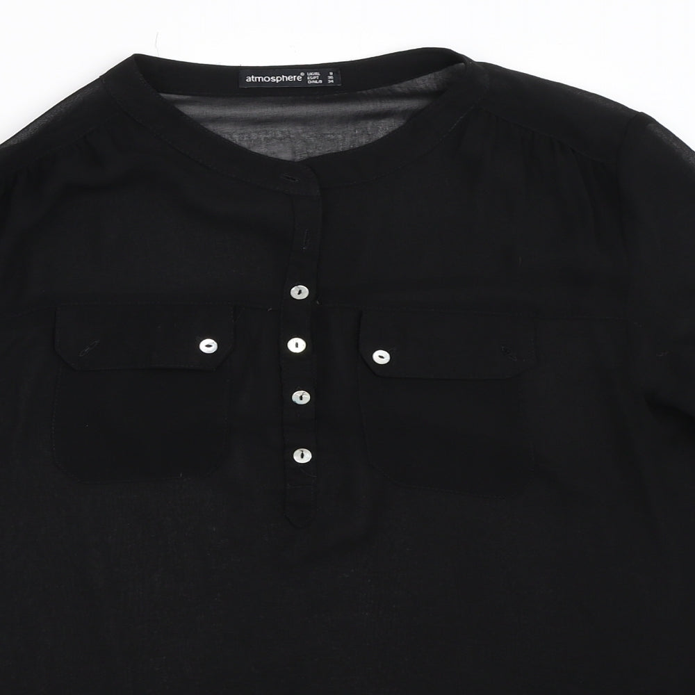 Atmosphere Womens Black   Basic Blouse Size 8