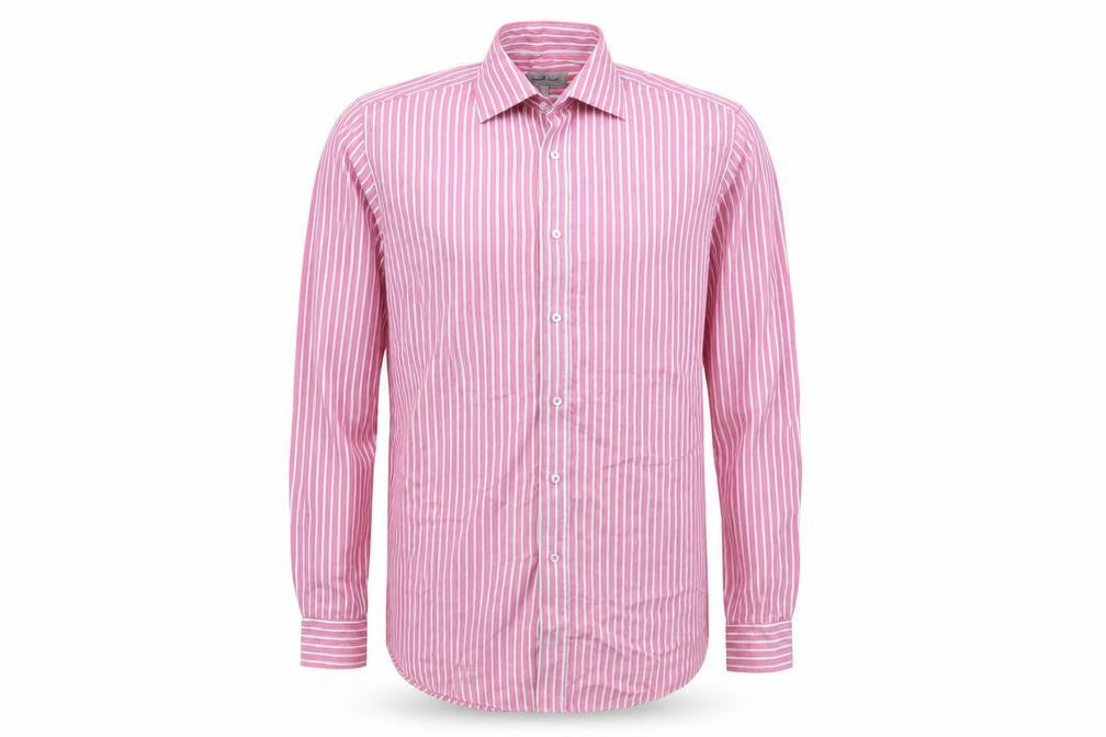 Taylor & Wright Mens Pink Striped   Button-Up Size 15.5