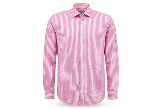 Taylor & Wright Mens Pink Striped   Button-Up Size 15.5