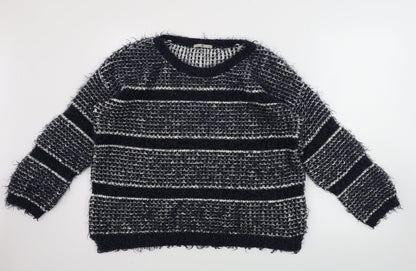 Tu Womens Blue Striped  Pullover Jumper Size 16