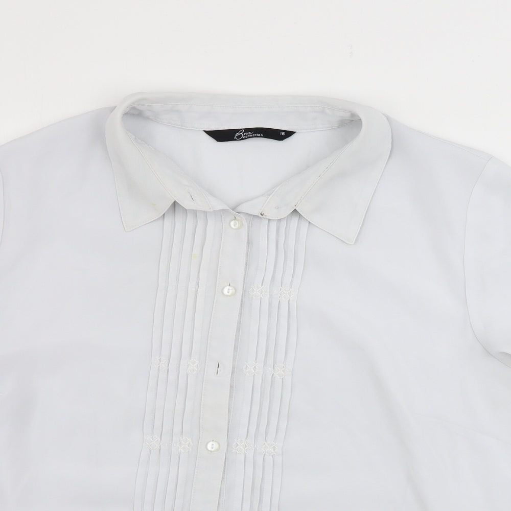 bm collection        Womens Grey   Basic Button-Up Size 16