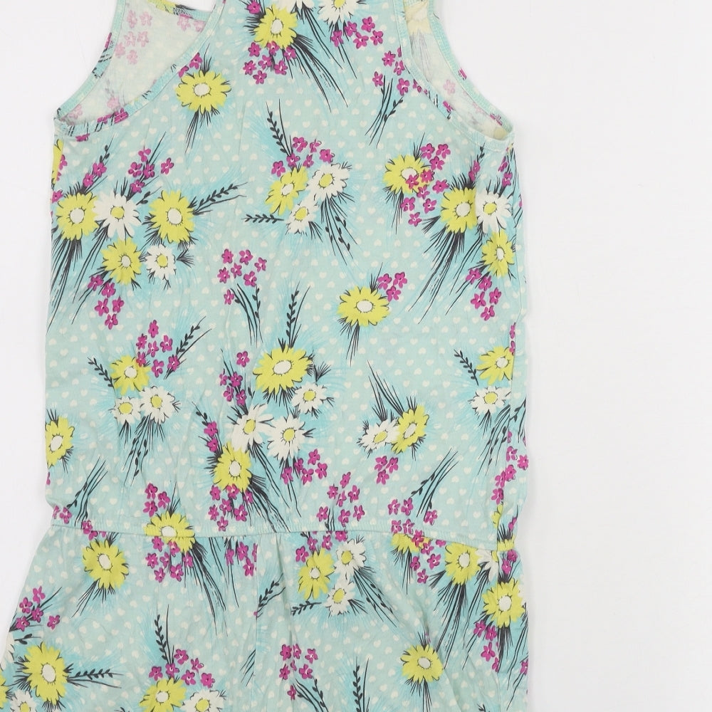 George  Girls Green Floral  Jumpsuit One-Piece Size 10 Years