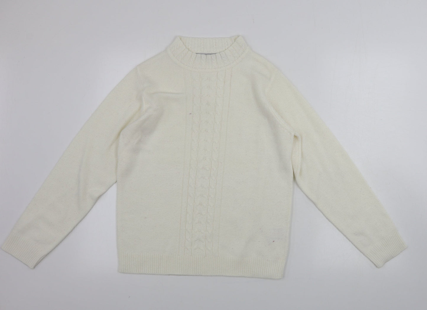 EWM Womens Beige Houndstooth  Pullover Jumper Size M