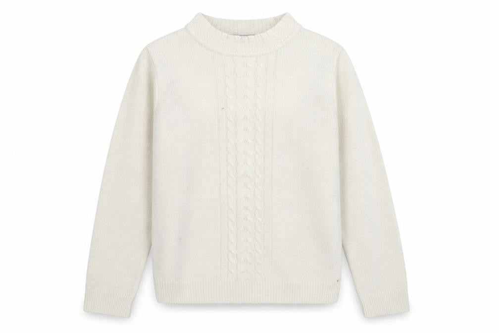 EWM Womens Beige Houndstooth  Pullover Jumper Size M