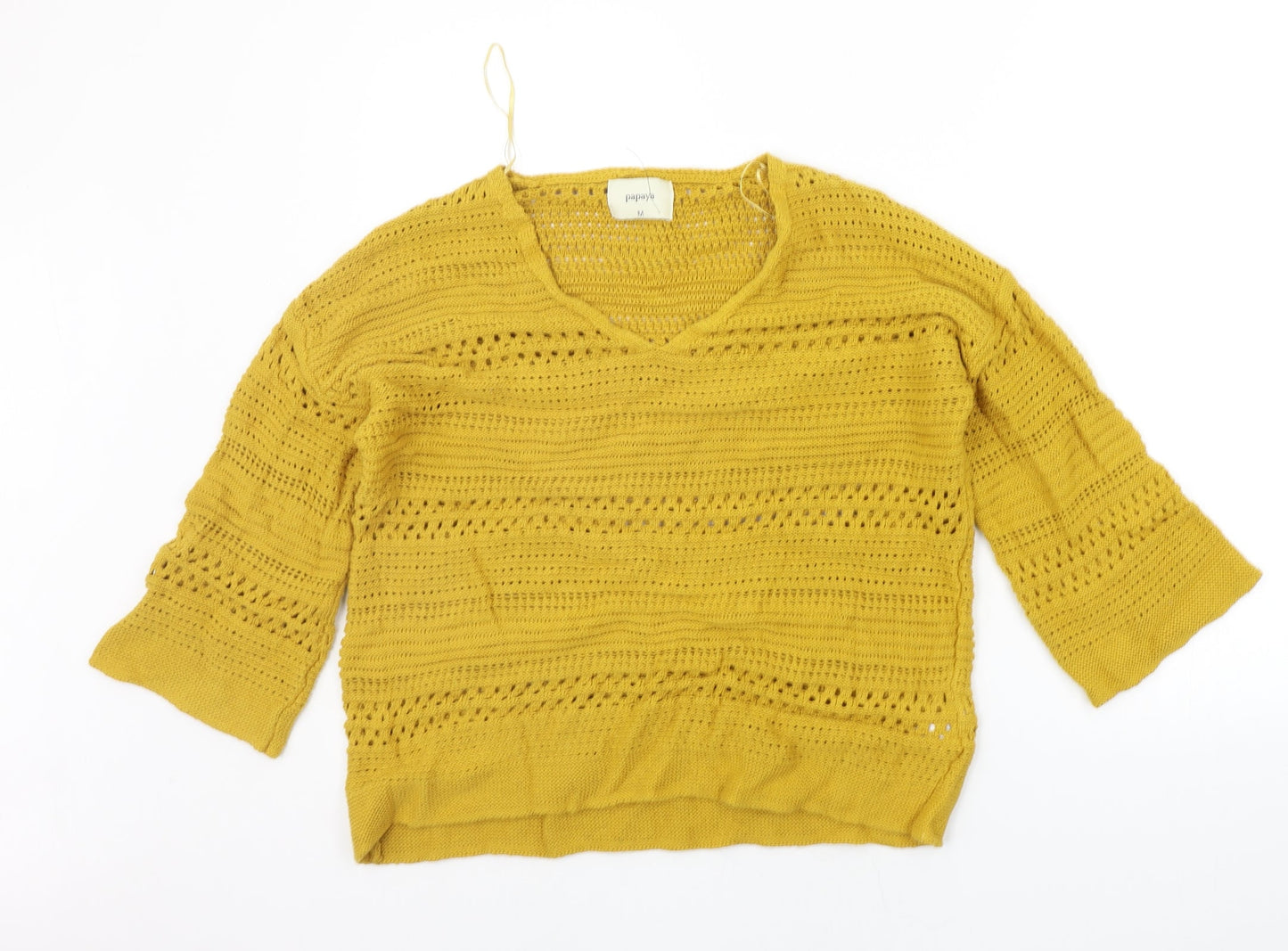 Papaya Womens Yellow   Pullover Jumper Size M