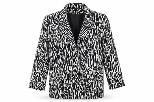 ASOS Womens White Animal Print  Jacket Blazer Size 10