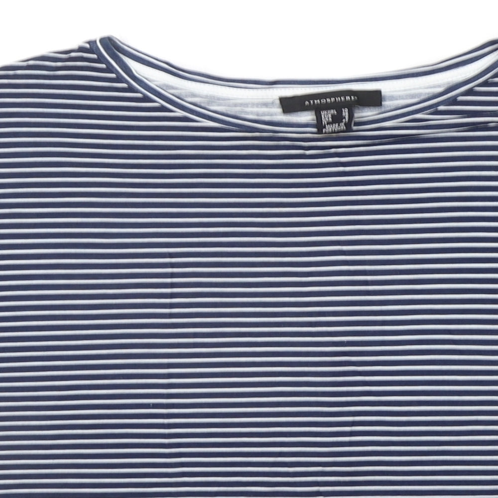 Atmosphere Womens Blue Striped  Basic T-Shirt Size 10