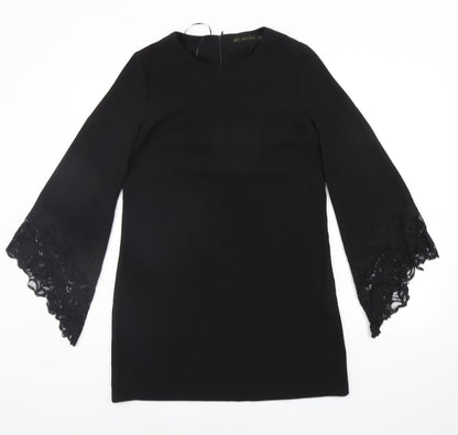 Zara Womens Black Houndstooth  A-Line  Size XS