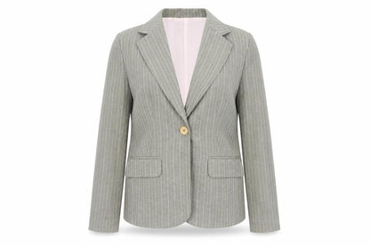 vitriline Womens Grey Striped  Jacket Blazer Size S
