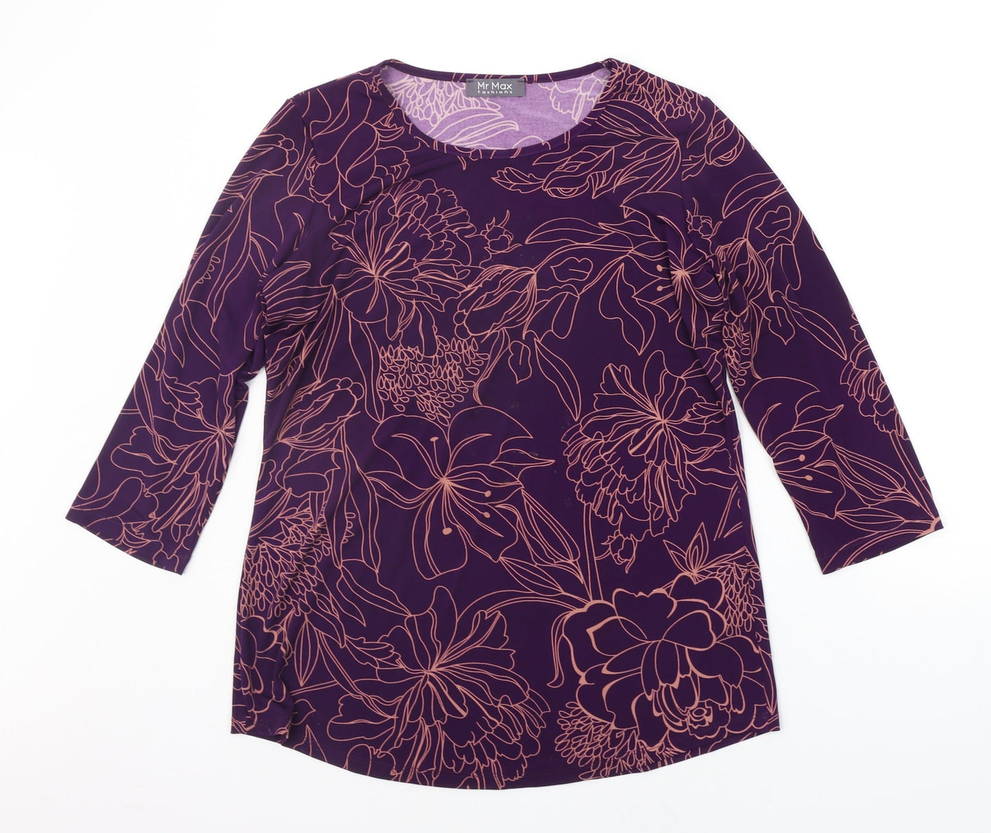 MR MAX  Womens Purple Floral  Basic Blouse Size M