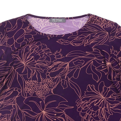 MR MAX  Womens Purple Floral  Basic Blouse Size M