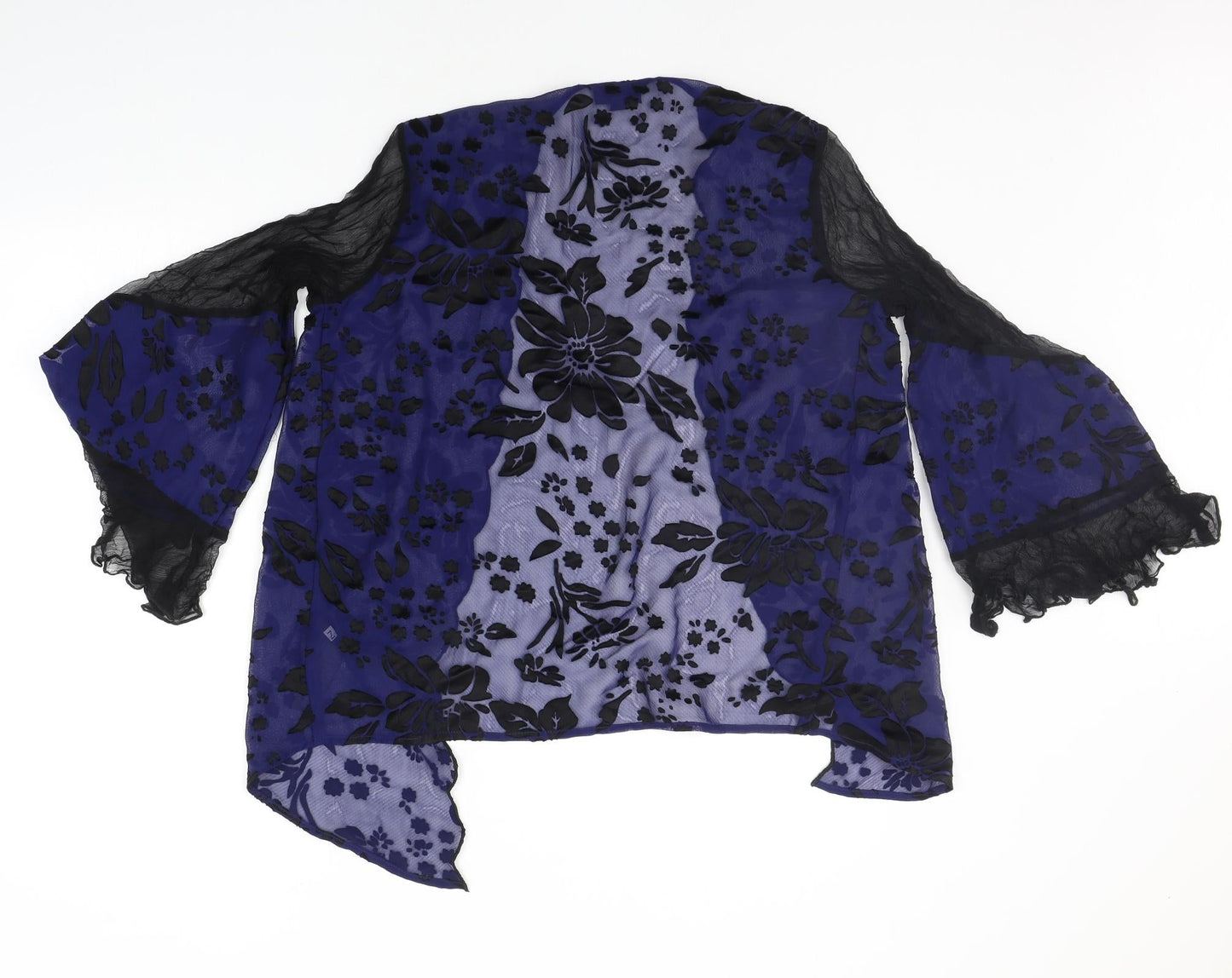 Topshop Womens Blue Floral  Cardigan Jumper Size 8