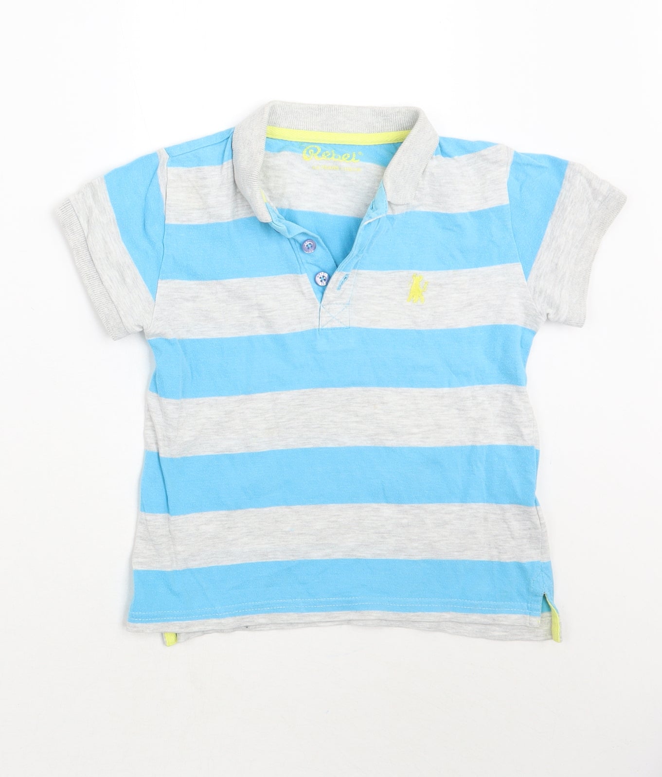 Primark Boys Blue Striped  Pullover Polo Size 4-5 Years