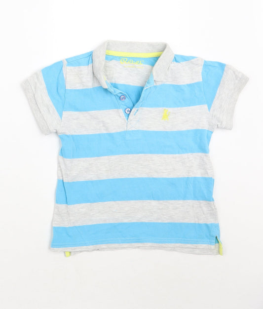 Primark Boys Blue Striped  Pullover Polo Size 4-5 Years