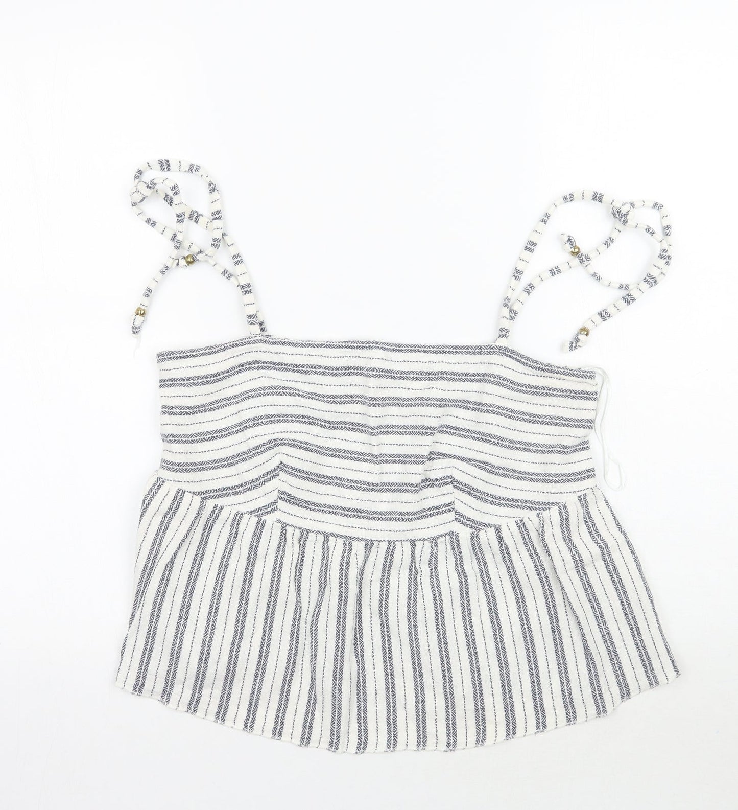 falmer heritage Womens White Striped  Basic Tank Size 10