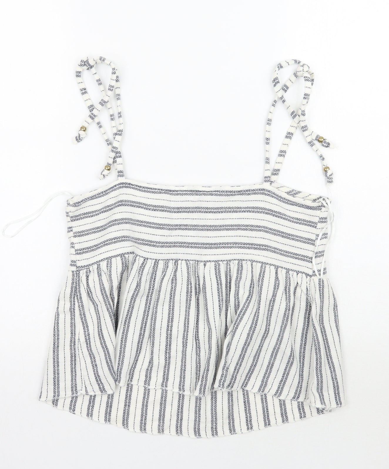 falmer heritage Womens White Striped  Basic Tank Size 10