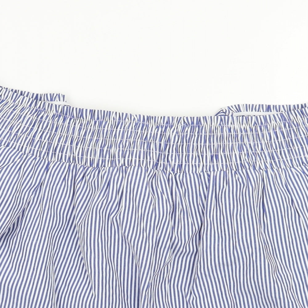 Dorothy Perkins Womens Blue Striped  Basic Blouse Size 12