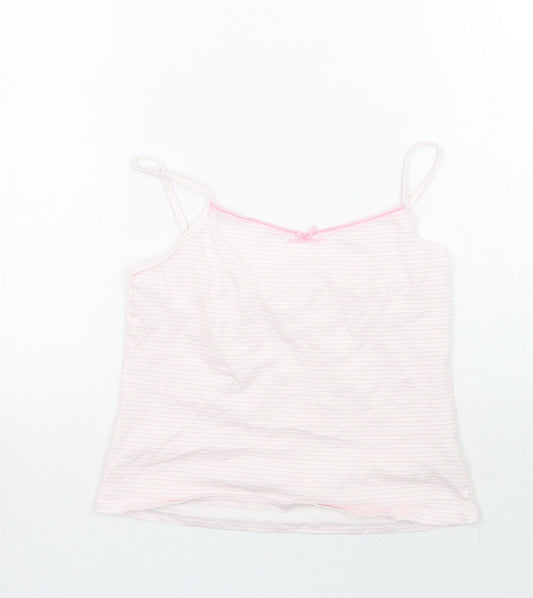 George Girls White Striped  Basic Tank Size 5-6 Years