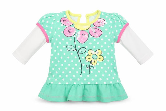 George Girls Green Floral  Basic T-Shirt Size Newborn