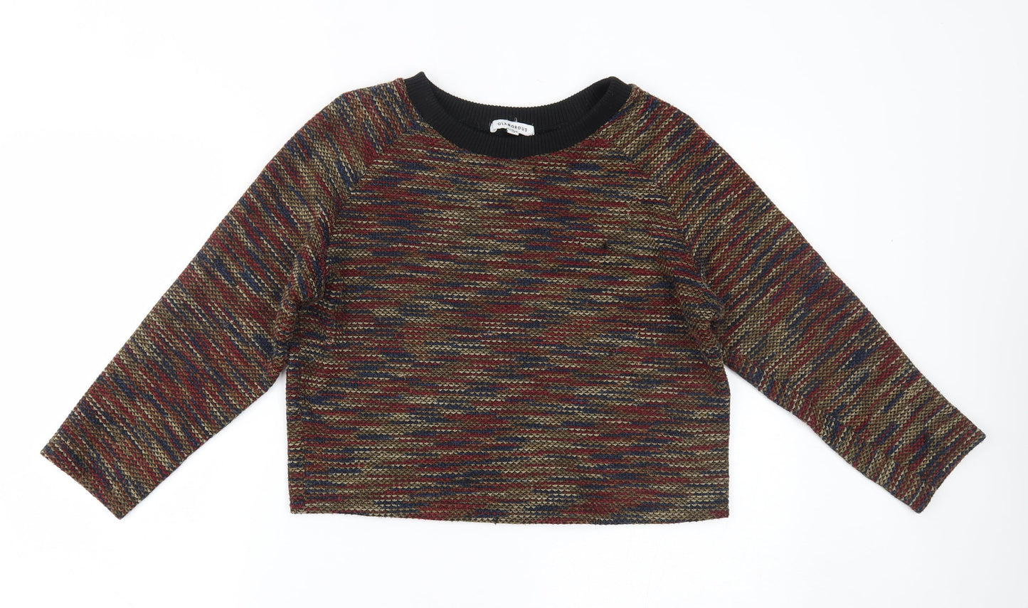 Glamorous Womens Multicoloured   Cropped Blouse Size 10
