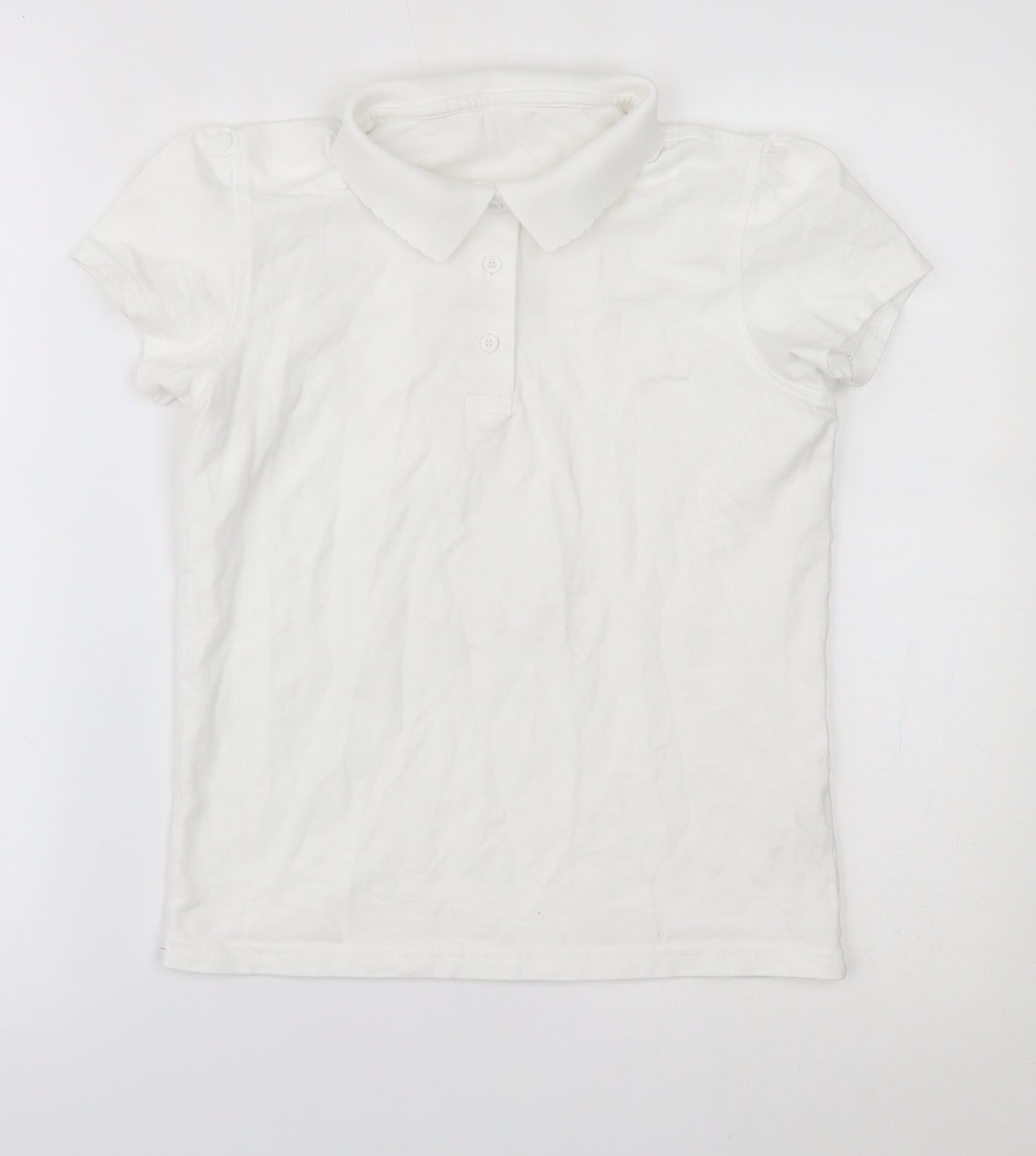 Georgre Girls White   Basic Polo Size 13-14 Years