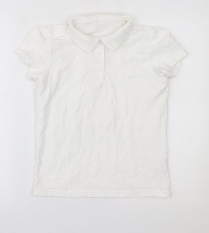 Georgre Girls White   Basic Polo Size 13-14 Years