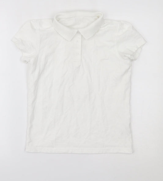 Georgre Girls White   Basic Polo Size 13-14 Years
