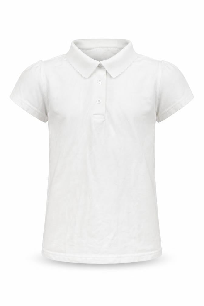 Georgre Girls White   Basic Polo Size 13-14 Years