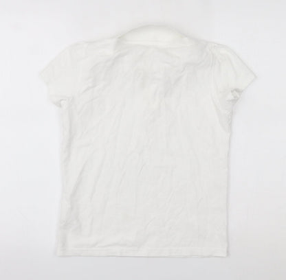 Georgre Girls White   Basic Polo Size 13-14 Years