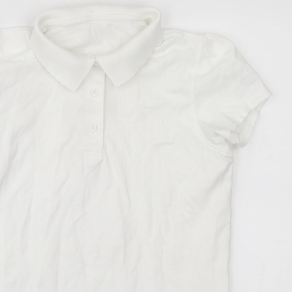 Georgre Girls White   Basic Polo Size 13-14 Years