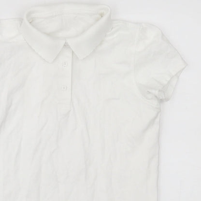 Georgre Girls White   Basic Polo Size 13-14 Years